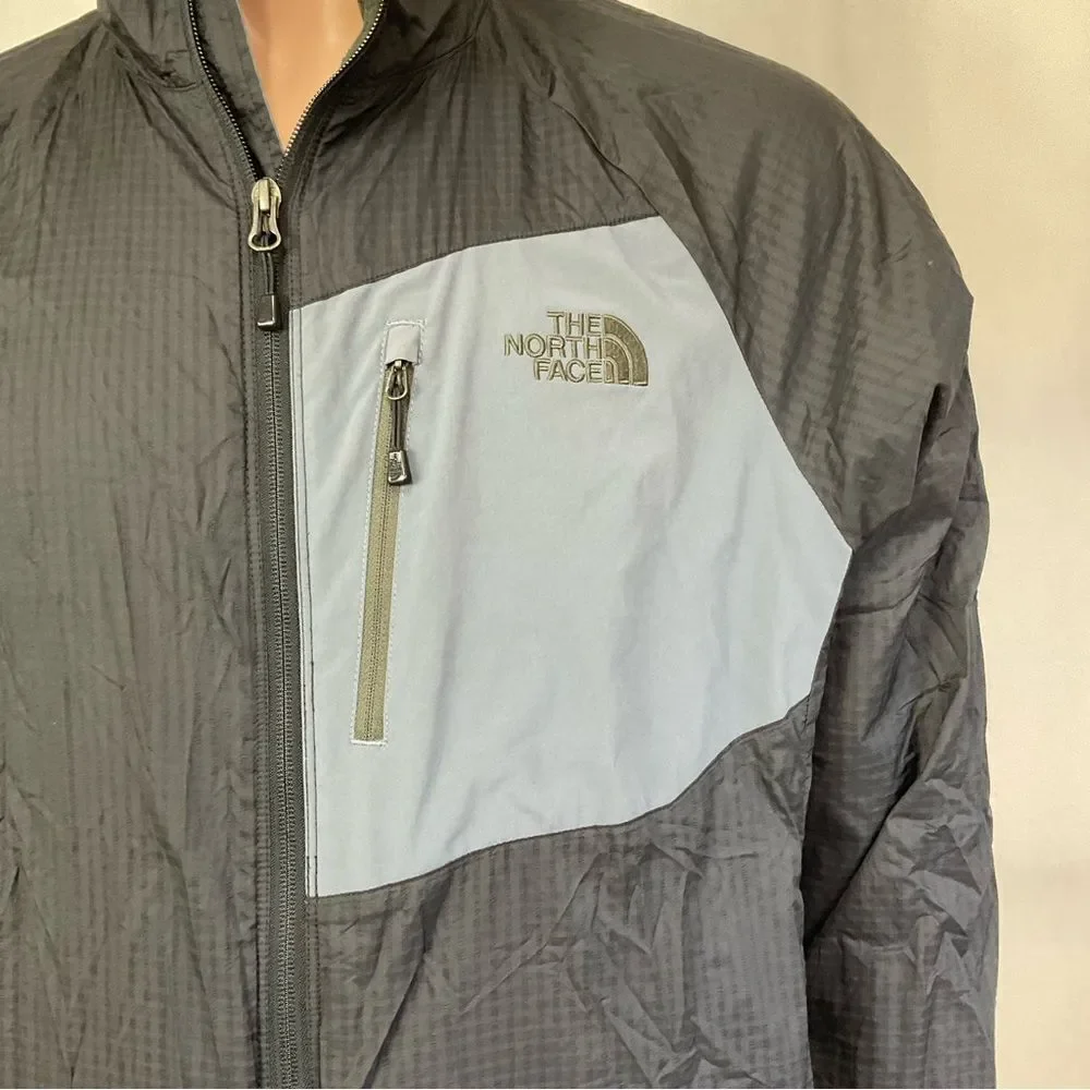 The North Face Hyvent Black Grey Full Zip Long Sleeve Jacket L